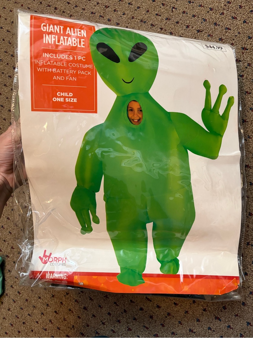 Green Giant Alien Inflatable Kids Costume